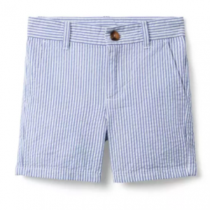 条纹泡泡纱短裤