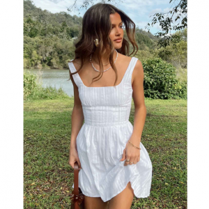 Princess Polly Lorinda 纯白迷你连衣裙