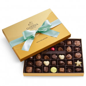 Godiva 什锦巧克力金装礼盒 水绿色丝带 36颗装