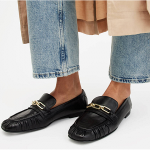 70% Off Sapphire Leather Chain Loafer Shoes @ AllSaints UK