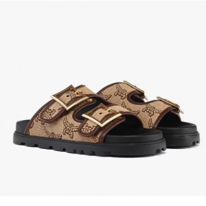 MCM Sandals in Lauretos Raffia Jacquard 拖鞋