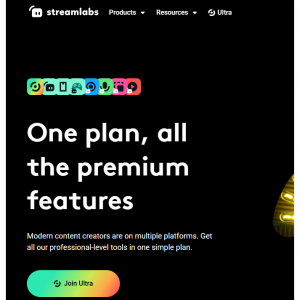 游戏流媒体平台 Streamlabs 的付费 Streamlabs Ultra一年费用立减$135，仅需$189