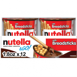 Nutella & GO! 4 Pack, Hazelnut And Cocoa Spread With Breadsticks, Snack Cups, 1.9 Oz Each @ Amazon