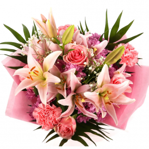 可愛的粉紅微風花束