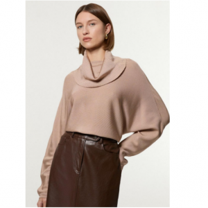 40% Off Polished Slinky Knit Oversized Turtleneck Top @ Karen Millen US