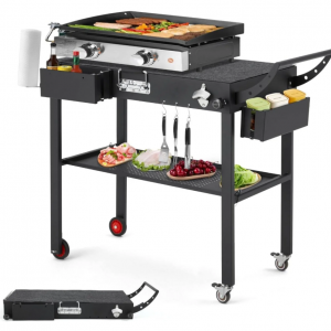 YODOLLA Outdoor Grill Table, Folding Portable Grill Cart