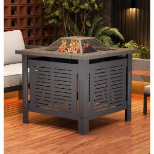 YODOLLA 30 Inch Fire Pit Table, Black