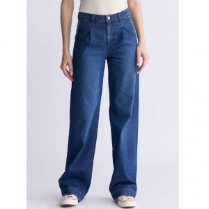 Buffalo David Bitton High Rise Wide Leg Addie Women's Jeans, Contrasting Indigo - BL16002