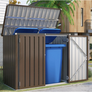 AECOJOY 46 Cu.Ft  户外垃圾桶储藏棚，棕色