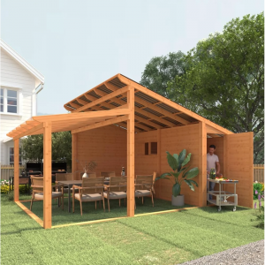 AECOJOY 20' × 12.5' 带储藏室的户外木制凉亭