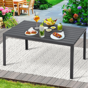 AECOJOY 60" 户外餐桌，6 人铝制露台桌