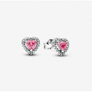 Pandora Jewellery Elevated Pink Heart Stud Earrings 爱心耳钉