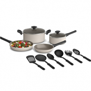 bella 12 Piece Cookware Set with EverGood™ Ceramic Nonstick Coating @ Woot