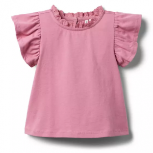 荷叶边短袖上衣