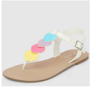 The Children’s Place 女童闪光彩虹心形凉鞋