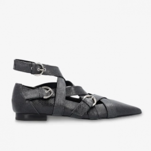 PINKO Slingback leather ballerinas with criss-crossing straps 尖头单鞋