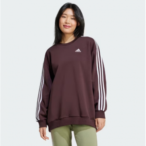 adidas Essentials 3-Stripes Oversized Fleece Sweatshirt 套头衫