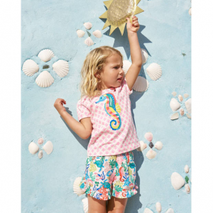 Boden Superstitch 女童泡泡袖上衣