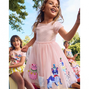 Boden Ami Applique Tulle 女童连衣裙