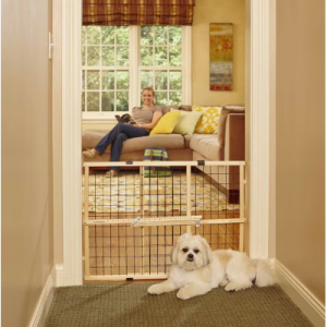 MyPet Wire Mesh Dog Gate, 42-in, Wood