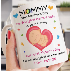 Personalized Mug - Lovely Baby Bump Mug - Happy First Mother's Day - Trendy 2025