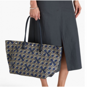 Tory Burch Basketweave Printed Canvas Tote @ THE OUTNET APAC