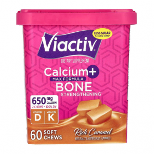 Viactiv, Calcium + Bone Strengthening, Max Formula, Rich Caramel, 650 mg, 60 Soft Chews