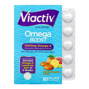 Viactiv, Omega Boost® Gummies, Citrus Passion, 1,200 mg, 60 Gel Bite Gummies (600 mg per Gummy)