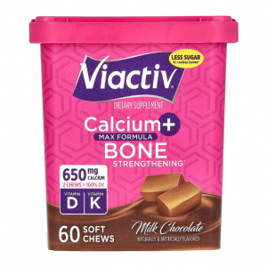Viactiv, 鈣 + 骨骼強化,特強配方,牛奶巧克力味,60 片軟咀嚼片