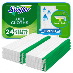 Swiffer Sweeper Wet Mopping Cloths, Mops for Floor Cleaning, Open-Window Fresh, 24 Count @ Amazon