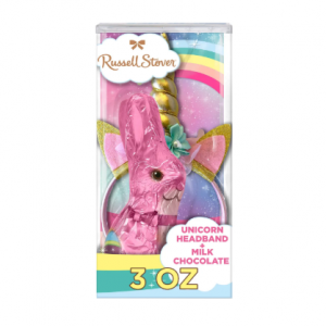 Russell Stover 牛奶巧克力空心兔子配独角兽头带 3oz