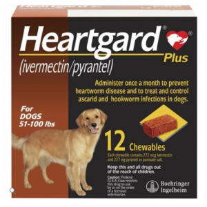 Heartgard Plus for Dogs - ivermectin|pyrantel- 51-100 lbs (12 Chews) - [Heartworm Prevention]