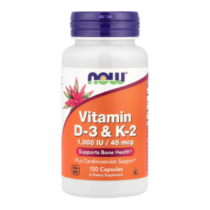 NOW Foods, Vitamin D-3 & K-2, 120 Capsules