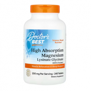 Doctor's Best, High Absorption Magnesium, 200 mg, 240 Tablets (100 mg Per Tablet)