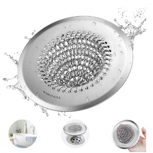Wokdada 不鏽鋼浴缸鏈網式頭發過濾器 @ Amazon