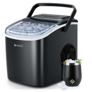 ecozy Ice Maker Countertop, 9 Cubes Ready in 6 Mins, 26 lbs per Day @ Amazon