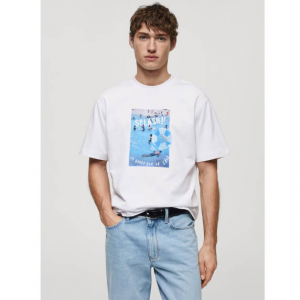 Mango Cotton t-shirt with printed drawing
