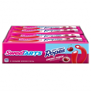 SweeTARTS Soft and Chewy Ropes, Cherry Punch Flavor, 1.8 Ounce Pouches (Pack of 24) @ Amazon