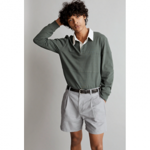 男士棉麻混纺短裤