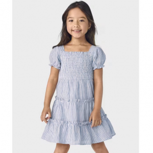 Gymboree 女童棉麻条纹连衣裙