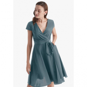 LilySilk 修身真丝裹身裙