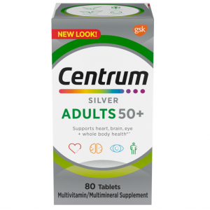 Centrum Silver Adult Multivitamin/Multimineral Supplement Tablet, Age 50+ (80 Count) @ Amazon