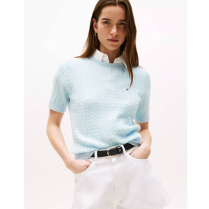 Tommy Hilfiger Short-Sleeve Cable Knit Sweater