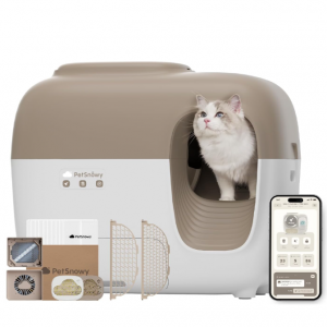 PetSnowy Self-Cleaning Automatic Cat Litter Box with Odor Control TiO2 System @ Amazon