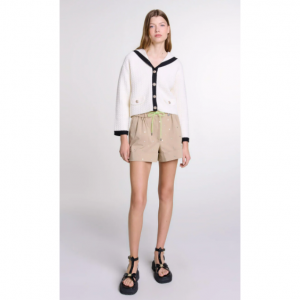 黑白对比色开衫