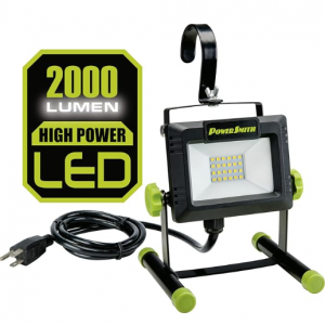 PowerSmith PWLS020H 2000 Lumen Portable LED Work Light with Metal Stand and Sealed Power Switch