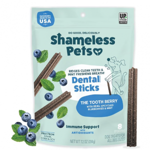 Shameless Pets Toothberry Dental Chews for Dogs, The Tooth Berry, 7.2 Ounce (Pack of 1) @ Amazon