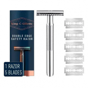King C. Gillette 男士双刃安全剃须刀 + 5 个替换刀片 @ Secondipity