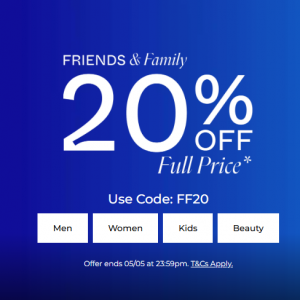 Friends & Family - 20% Off Full Price Styles @ Flannels