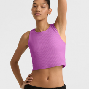 Champion Soft Touch Ribbed Cropped Tank Top, C Logo 運動背心